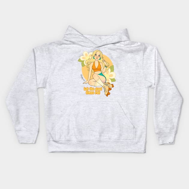 Skater Girl Kids Hoodie by Kippy Art